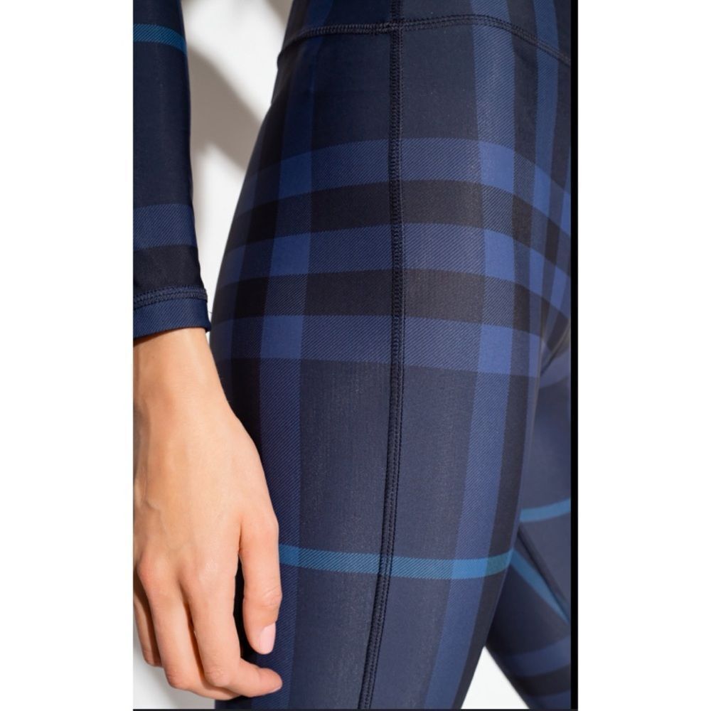 Burberry Madden Check Print Leggings in Blue Size XXL ~ NEW NO TAGS - Picture 4 of 13